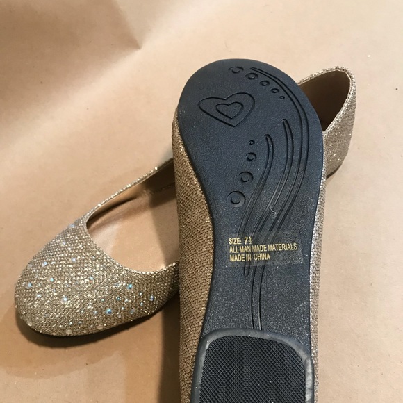 Qupid luxe gold jeweled flats - Picture 2 of 2